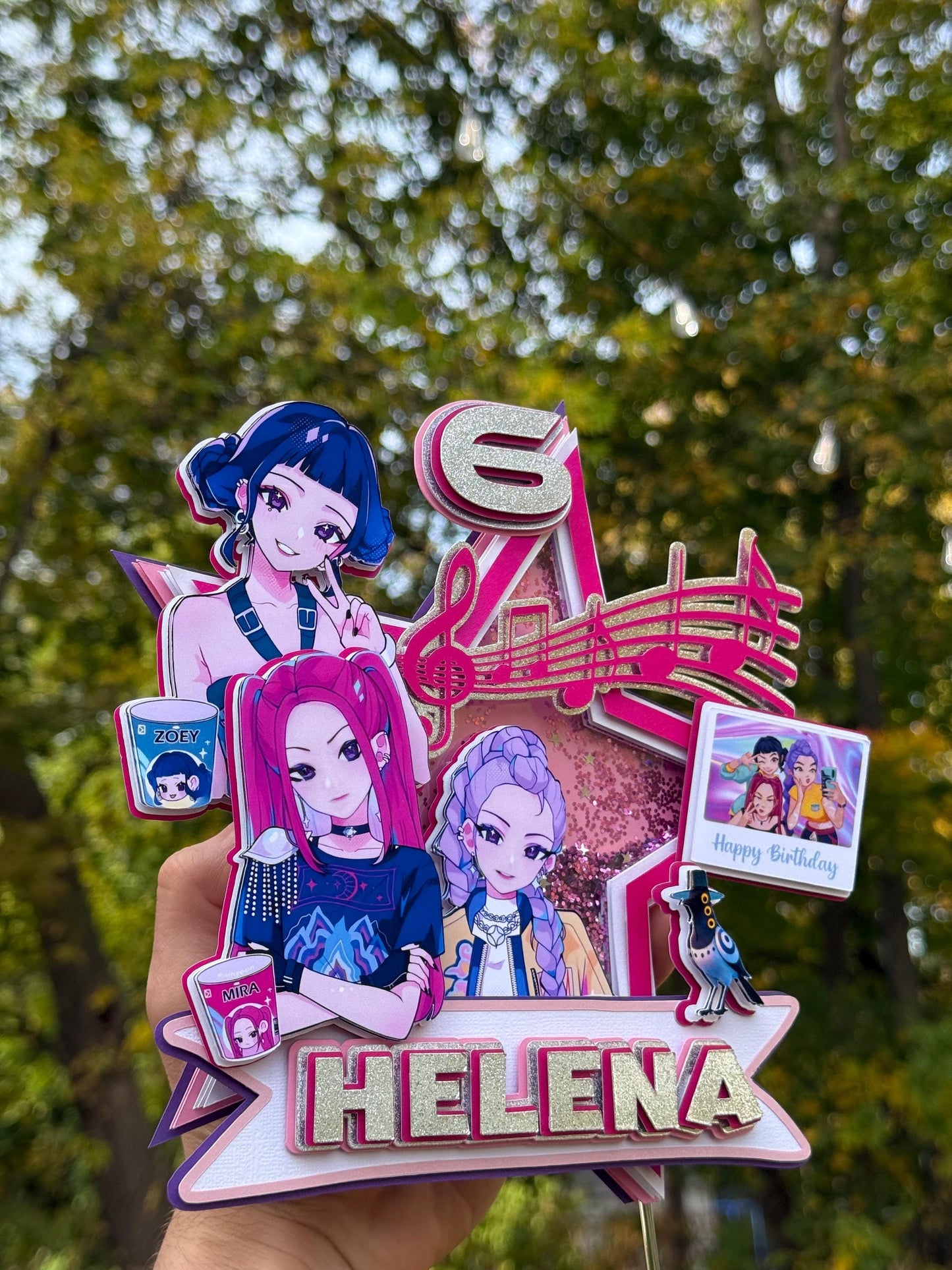 K-Pop Demon Hunters Inspired Birthday Cake Topper - Personalized Trending MUST HAVE Cake Topper