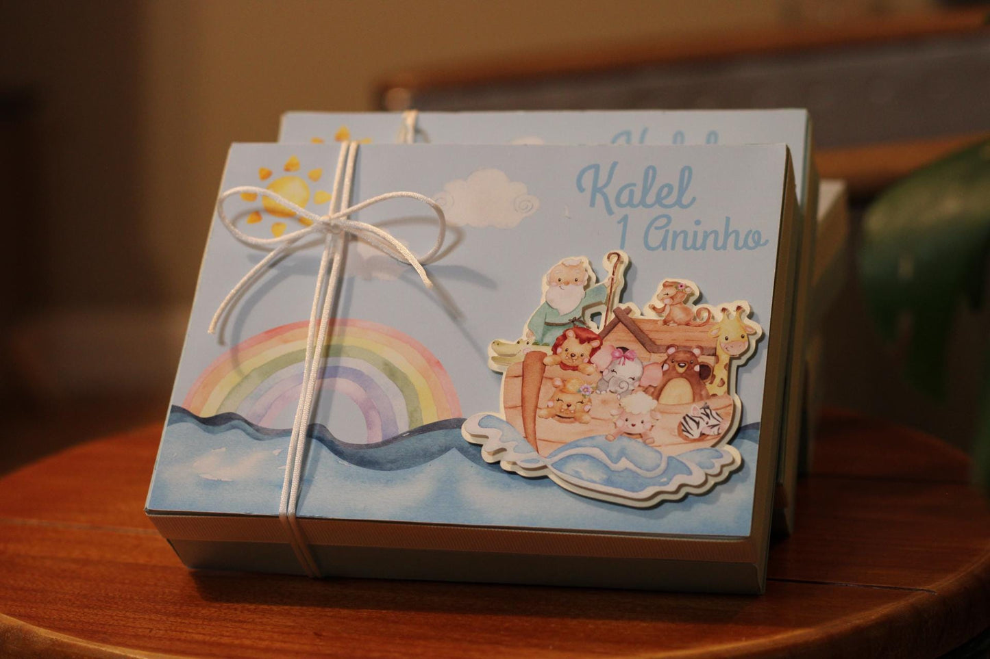 Personalized Childrens Party Favor Fun Kit Boxes Noahs Ark Theme 4 Pack