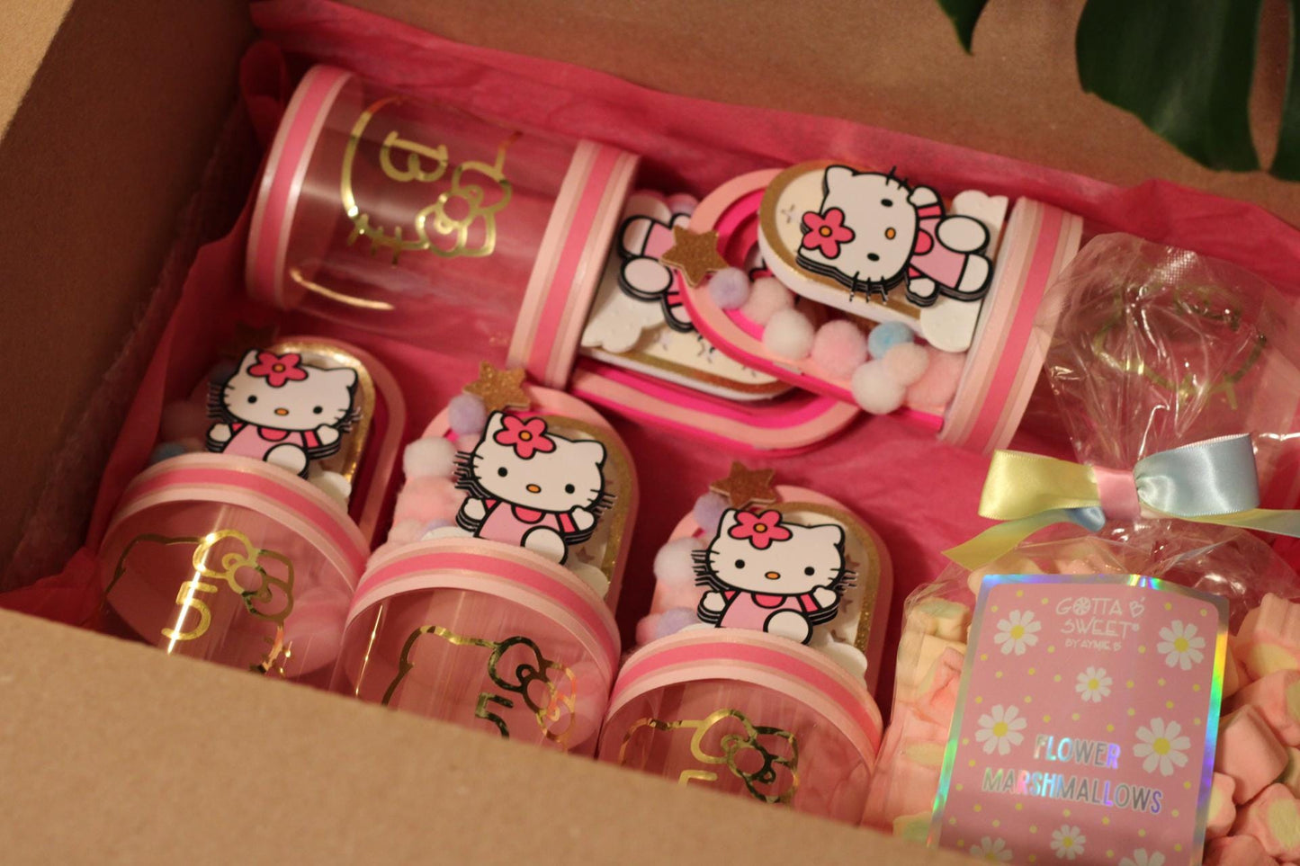 Round Acetate Treat Candy Box Hello Kitty Themed set of 6