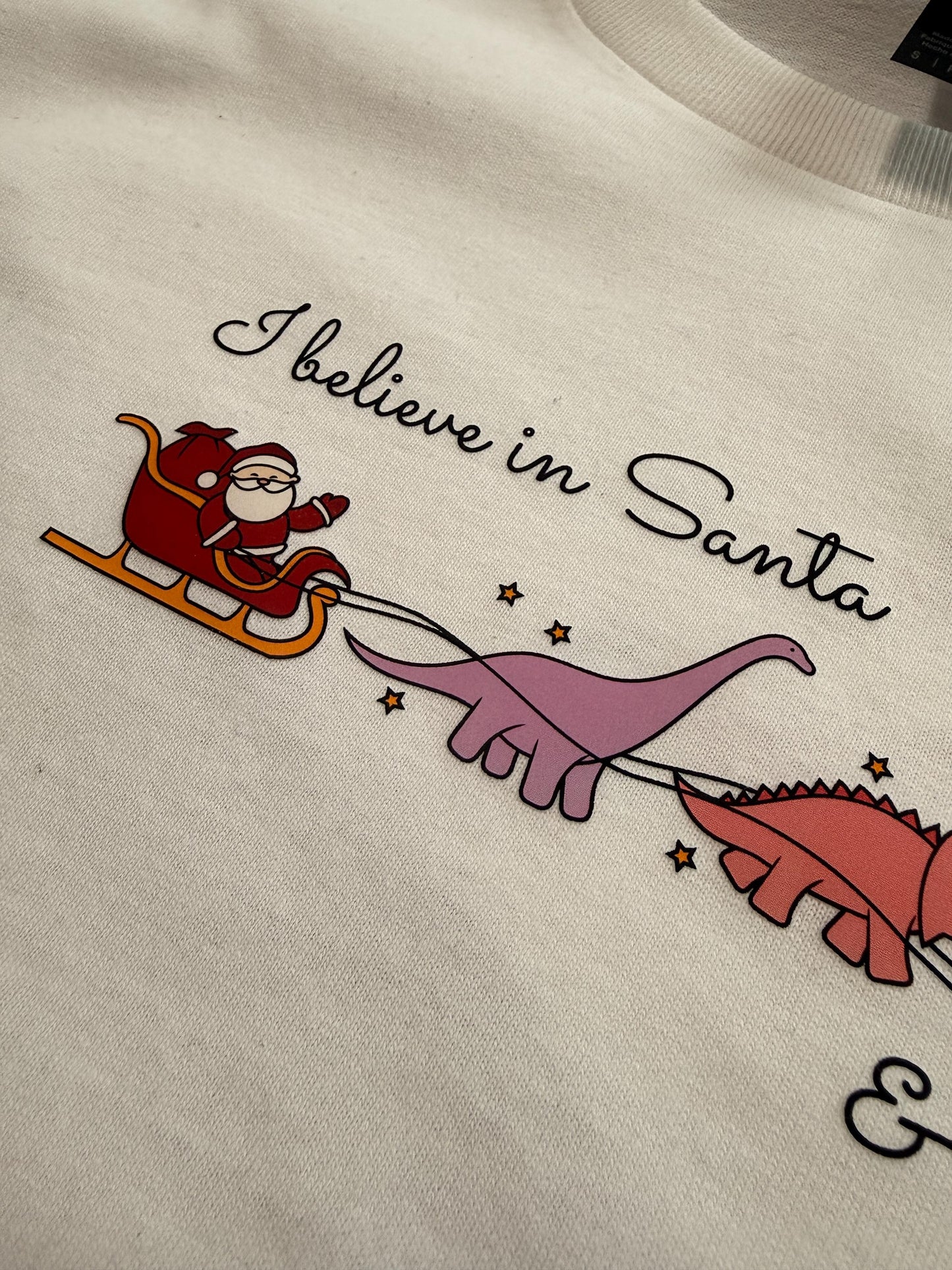 I Believe in Santa and Dinosaurs T-Shirt | Funny Christmas Shirt | Dino Xmas Tee | Quirky Holiday Gift