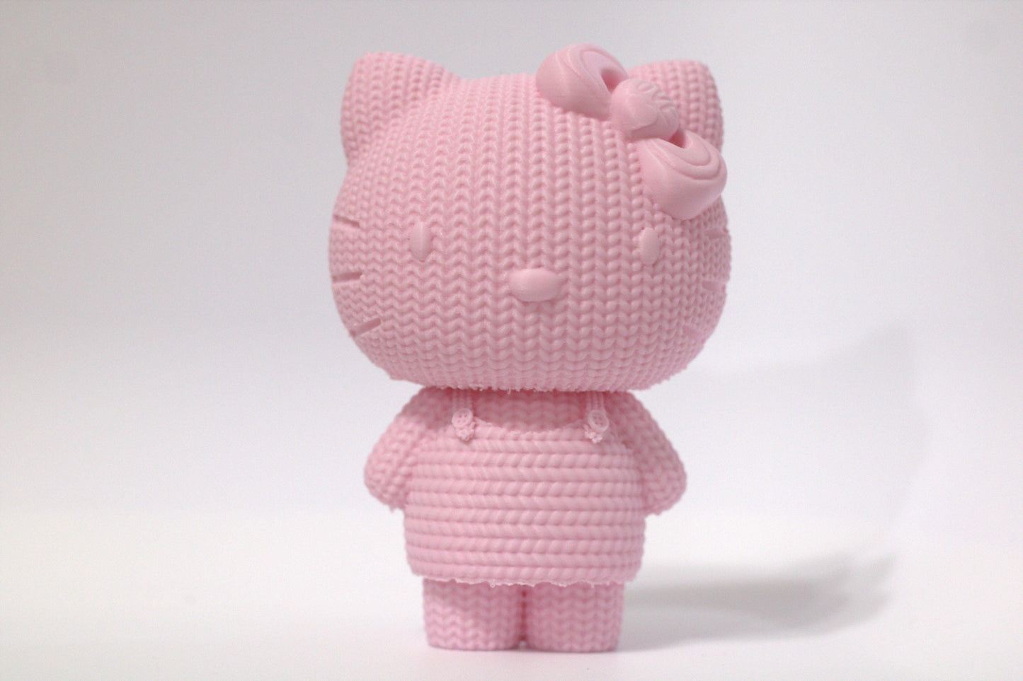 Mini Pink Kitty Figurine: Quilt Style PLA, Cat Lover Gift