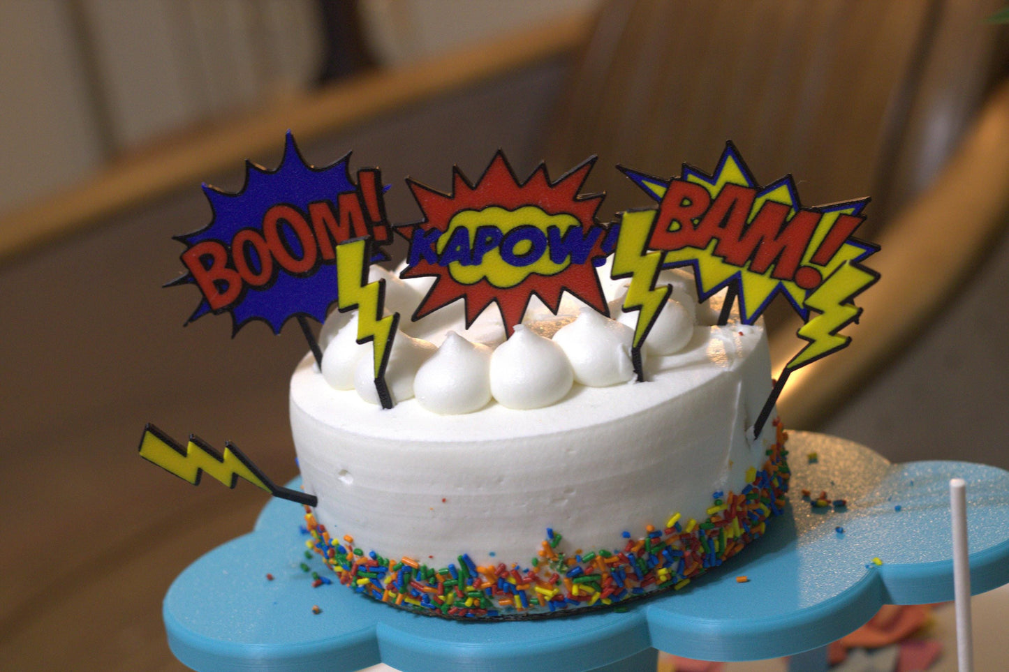 COLORFUL and FUN Assorted Cake Topper Picks 3D Printed Personalized