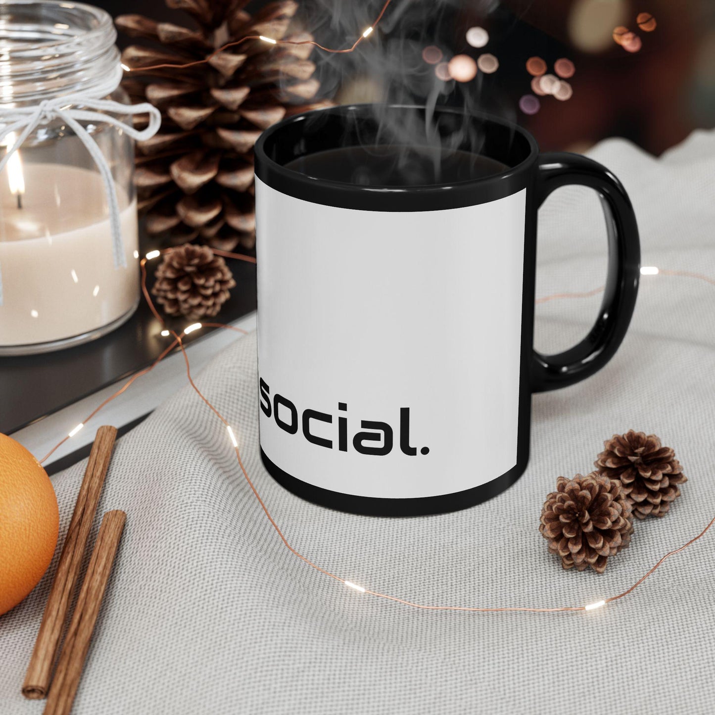 Antisocial Black Mug, Dark Humor Coffee Cup