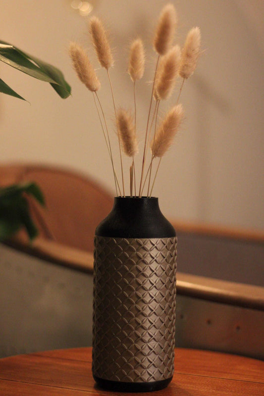 Contemporary Design Flower Vase Bronze and Black Made To Order