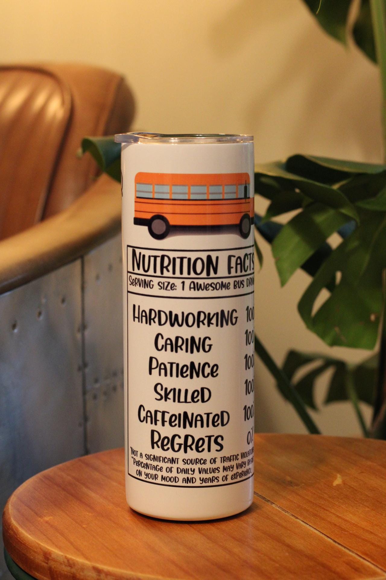 School Theme Custom Metal Tumbler 20 Oz. with lid & metal straw