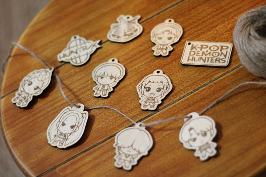 K Pop "Demon Hunters" Huntrix Wooden Engraved Figurines Decorations Trending Must Have Gift