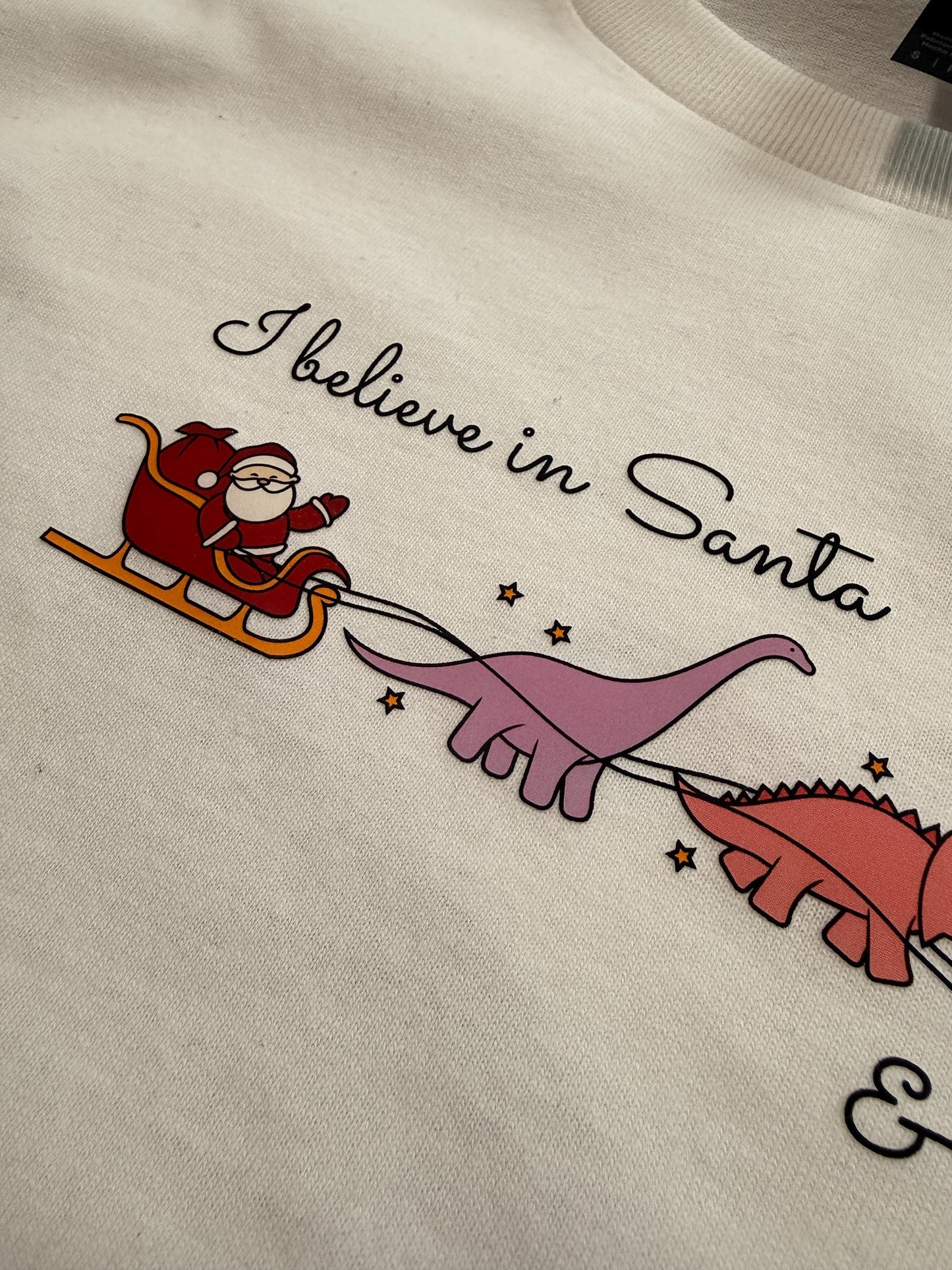 I Believe in Santa and Dinosaurs T-Shirt | Funny Christmas Shirt | Dino Xmas Tee | Quirky Holiday Gift