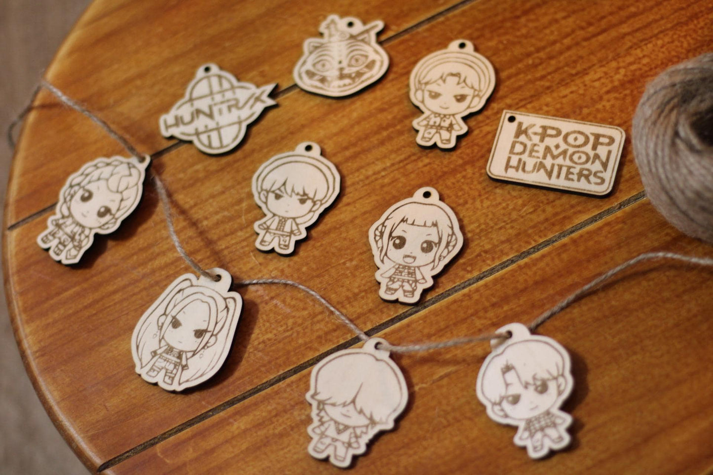 K Pop "Demon Hunters" Huntrix Wooden Engraved Figurines Decorations Trending Must Have Gift