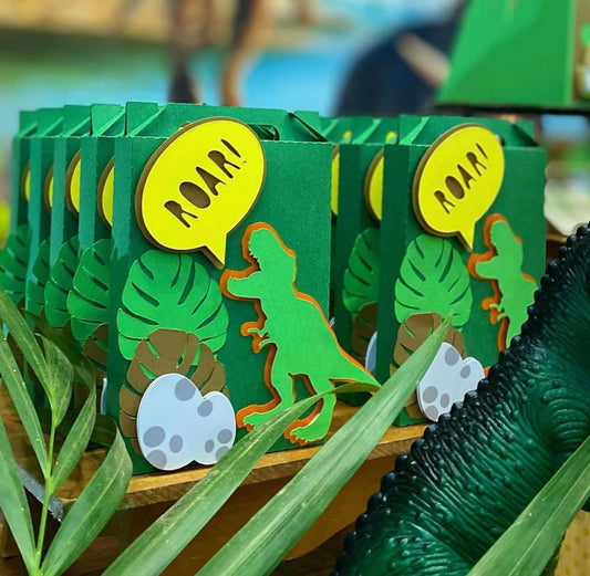 Dinosaur Suitcase Themed Treat Boxes set of 6