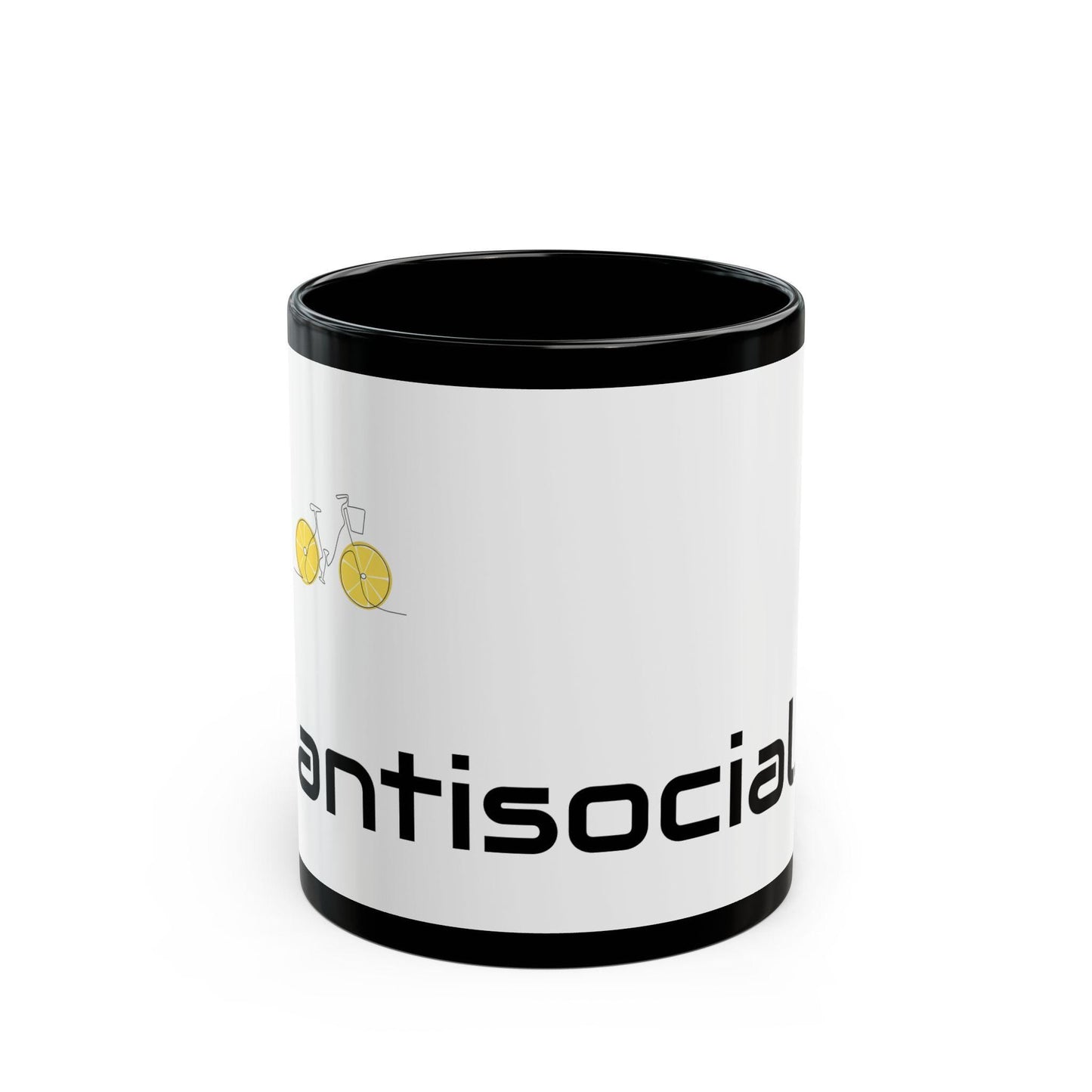 Antisocial Black Mug, Dark Humor Coffee Cup