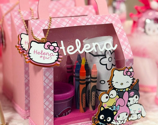 Personalized Kids coloring kit sets for party favors set of 6