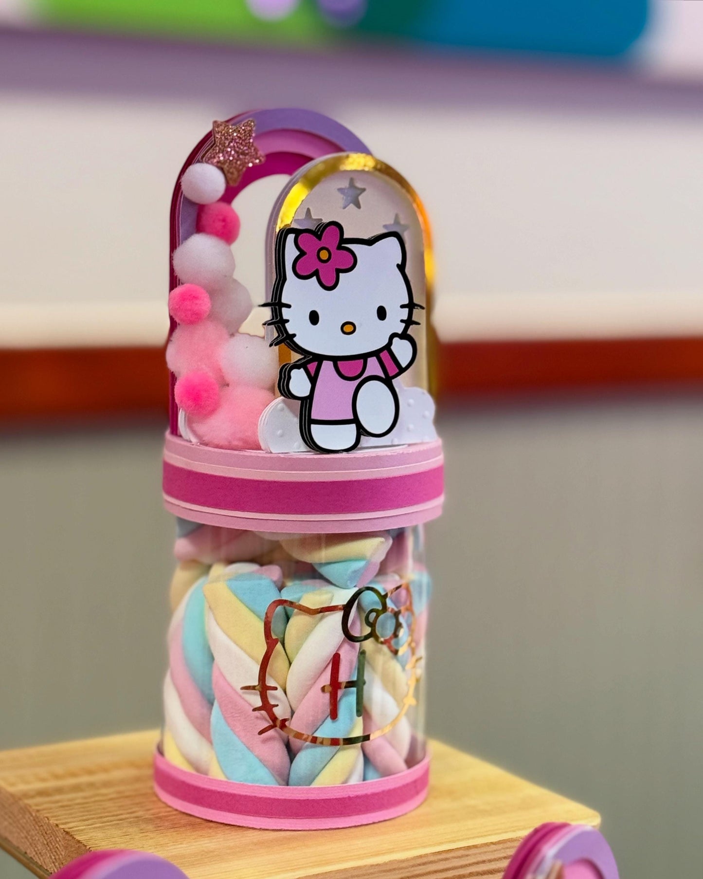 Round Acetate Treat Candy Box Hello Kitty Themed set of 6