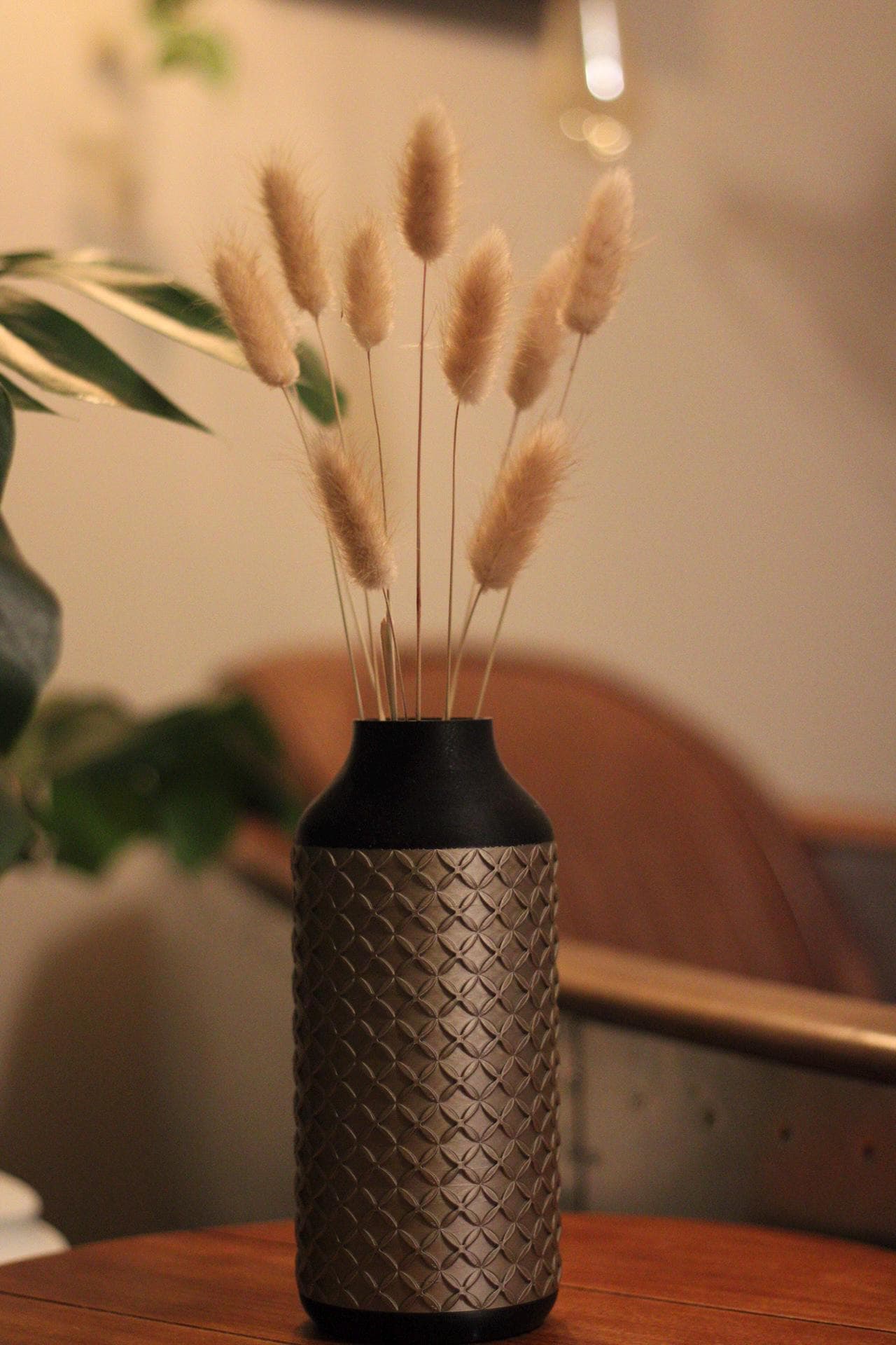 Contemporary Design Flower Vase Bronze and Black Made To Order