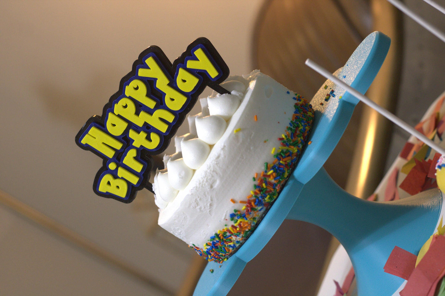 COLORFUL and FUN Assorted Cake Topper Picks 3D Printed Personalized