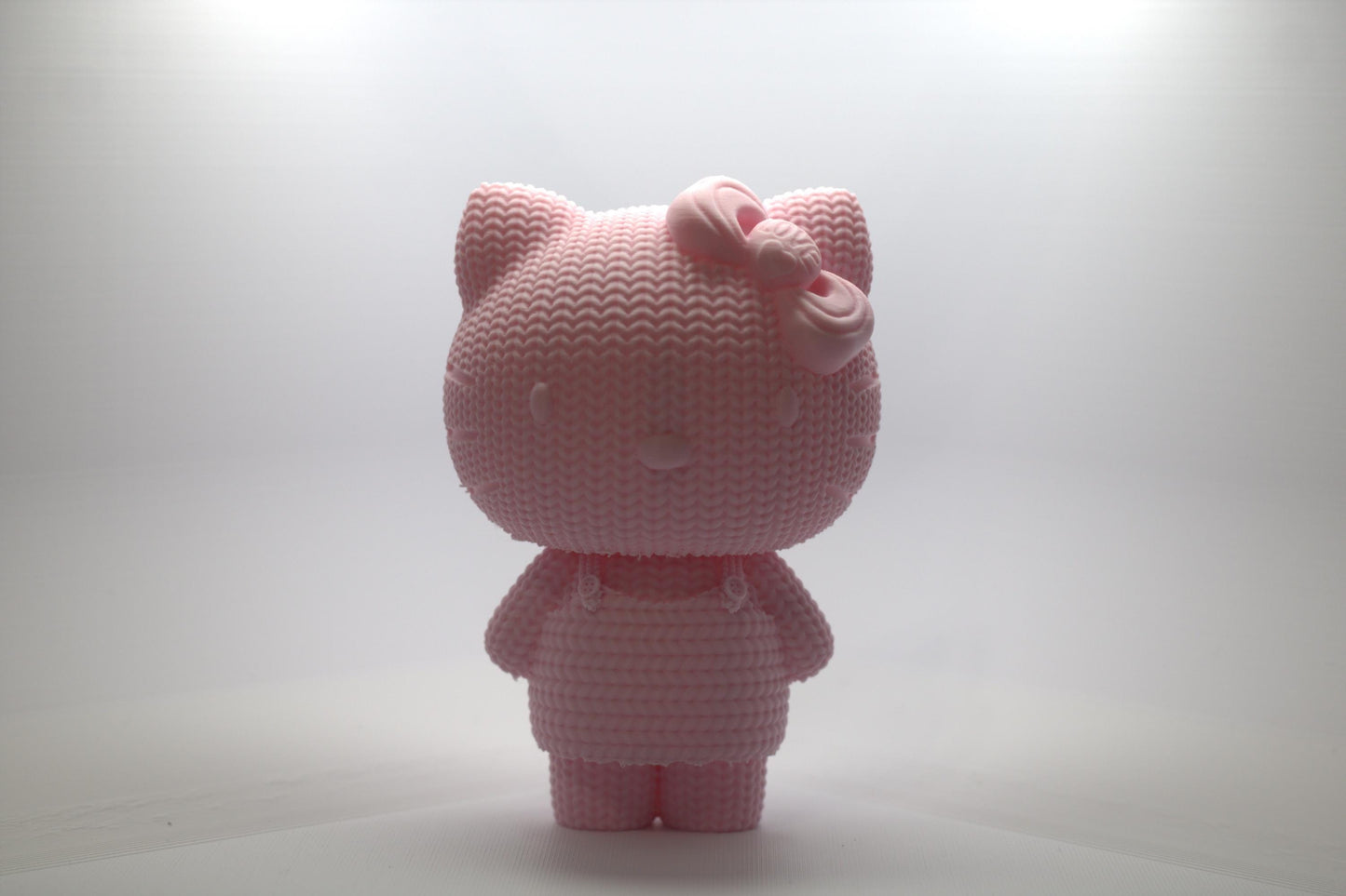 Mini Pink Kitty Figurine: Quilt Style PLA, Cat Lover Gift