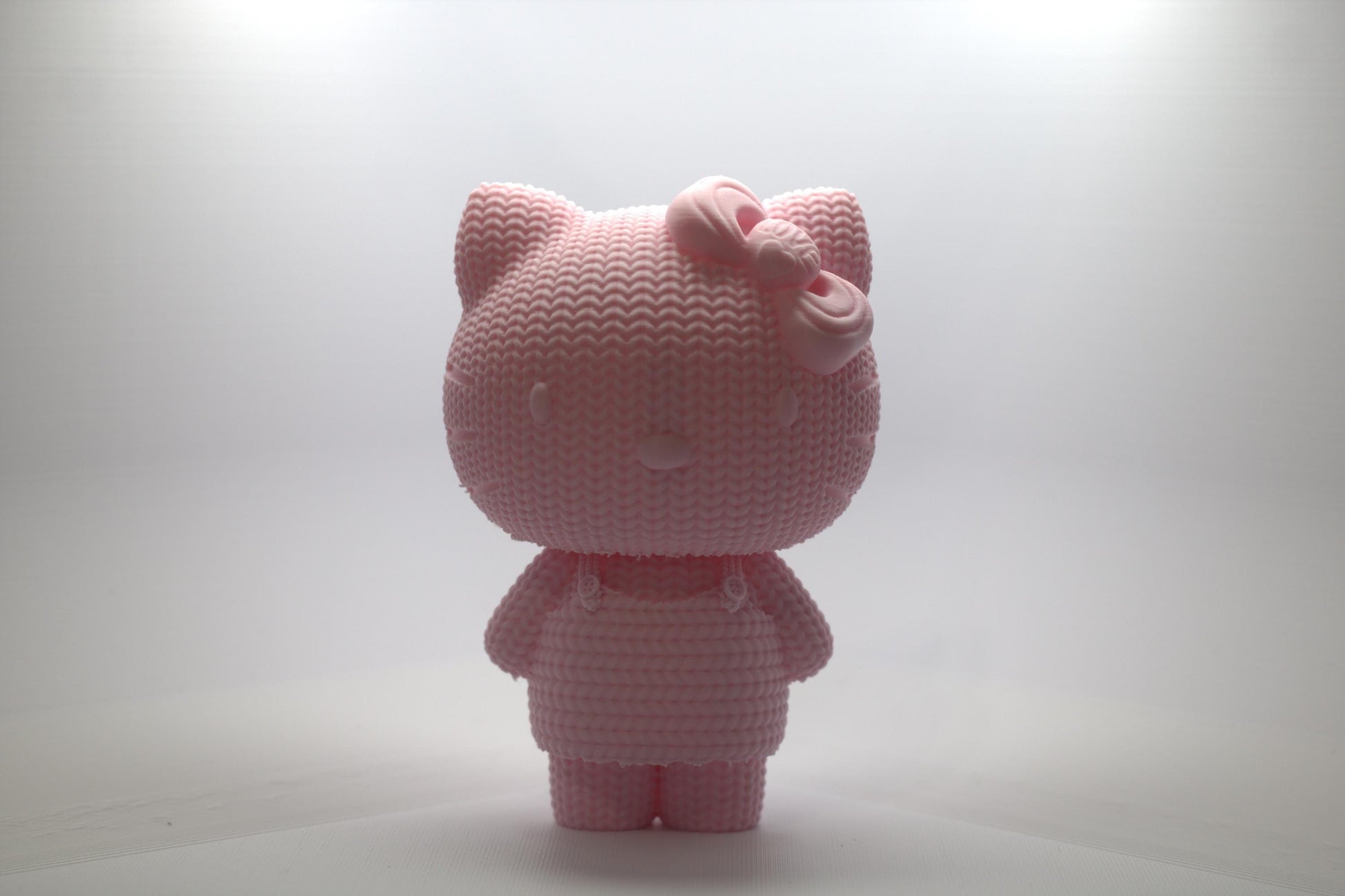 Mini Pink Kitty Figurine: Quilt Style PLA, Cat Lover Gift