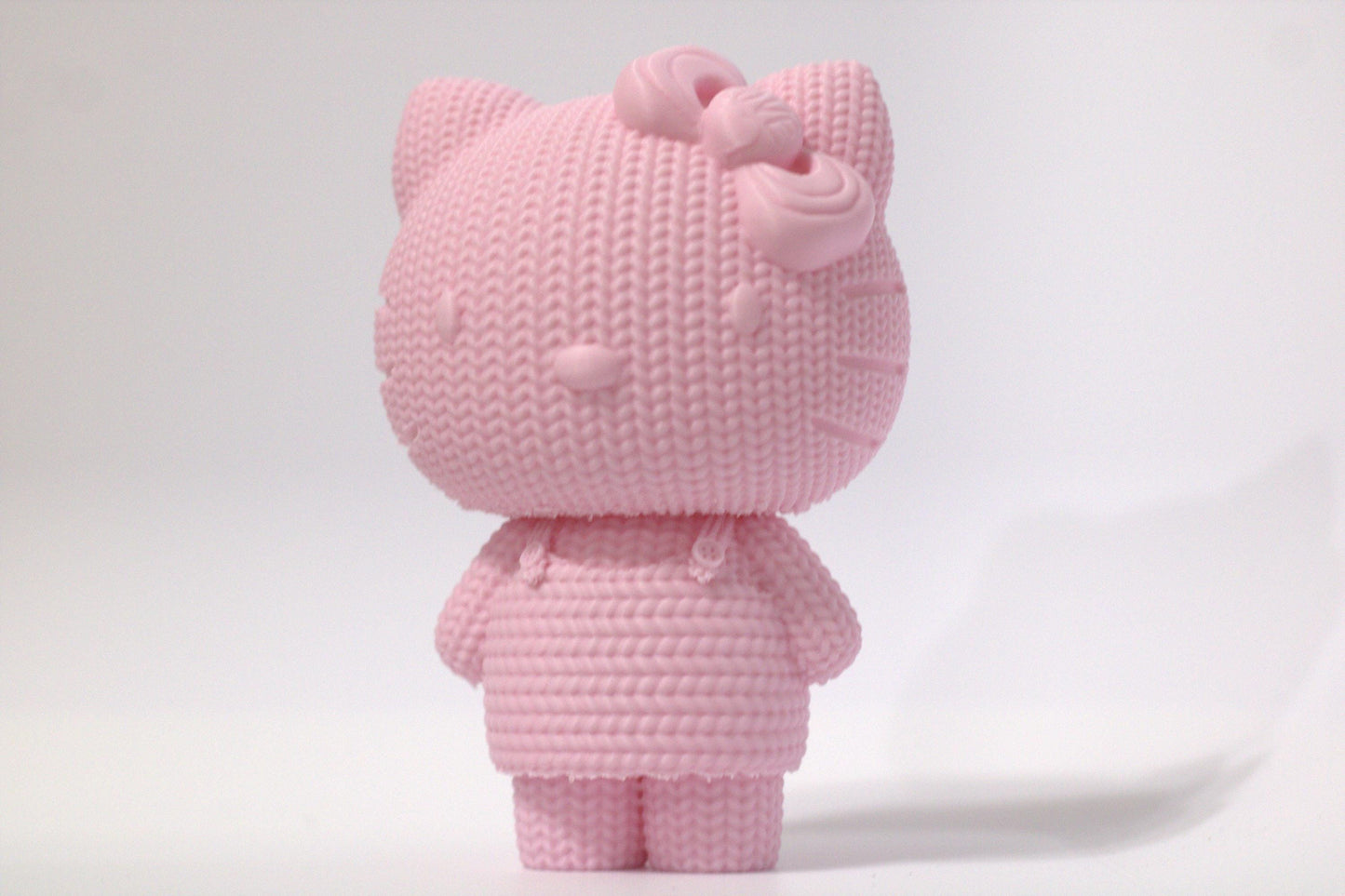 Mini Pink Kitty Figurine: Quilt Style PLA, Cat Lover Gift