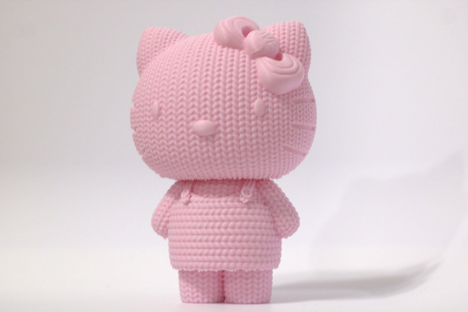 Mini Pink Kitty Figurine: Quilt Style PLA, Cat Lover Gift