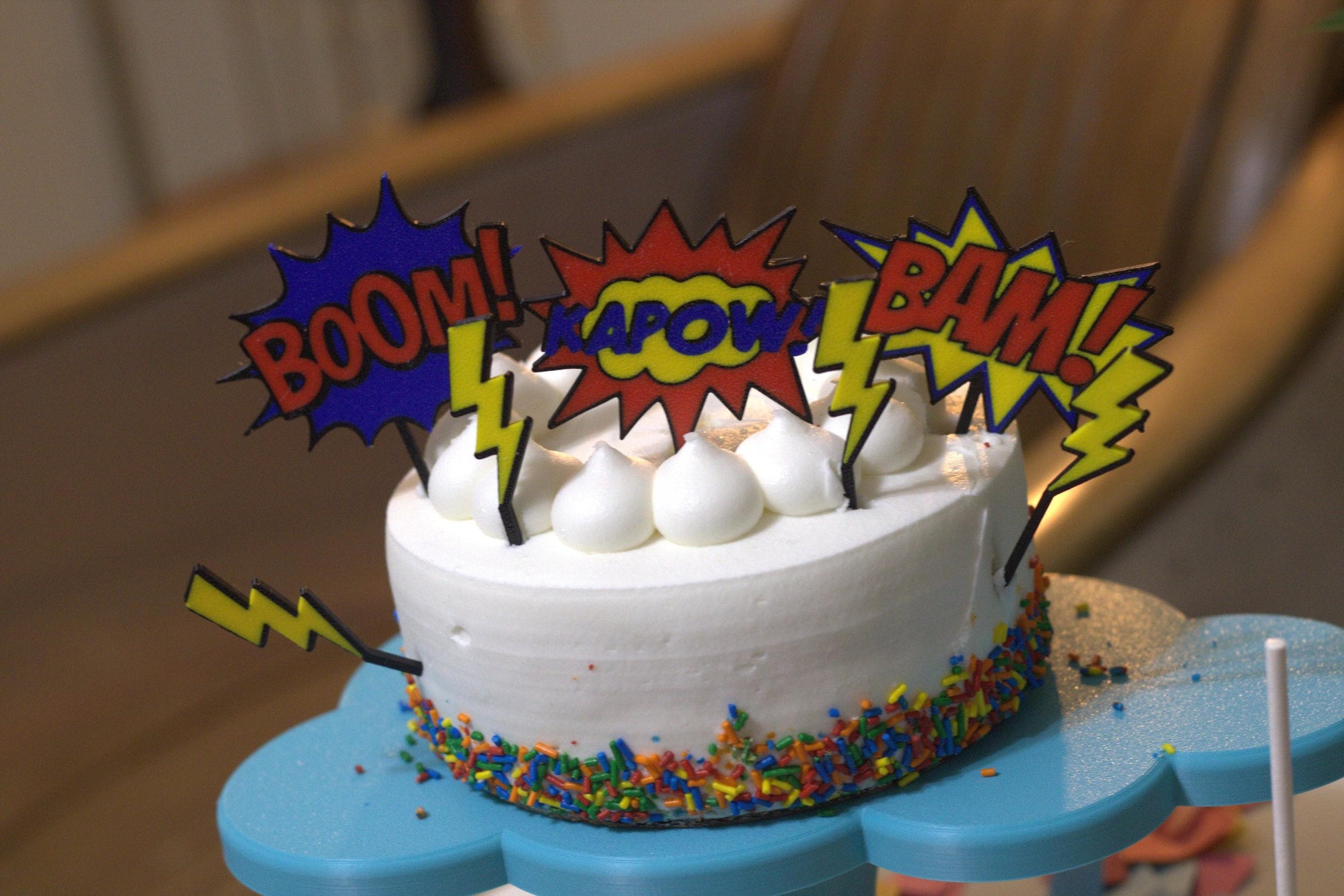 COLORFUL and FUN Assorted Cake Topper Picks 3D Printed Personalized