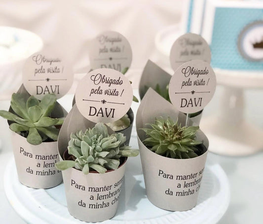Personalized Cactus Succulents Gift Party Favors with Plant Set of 10