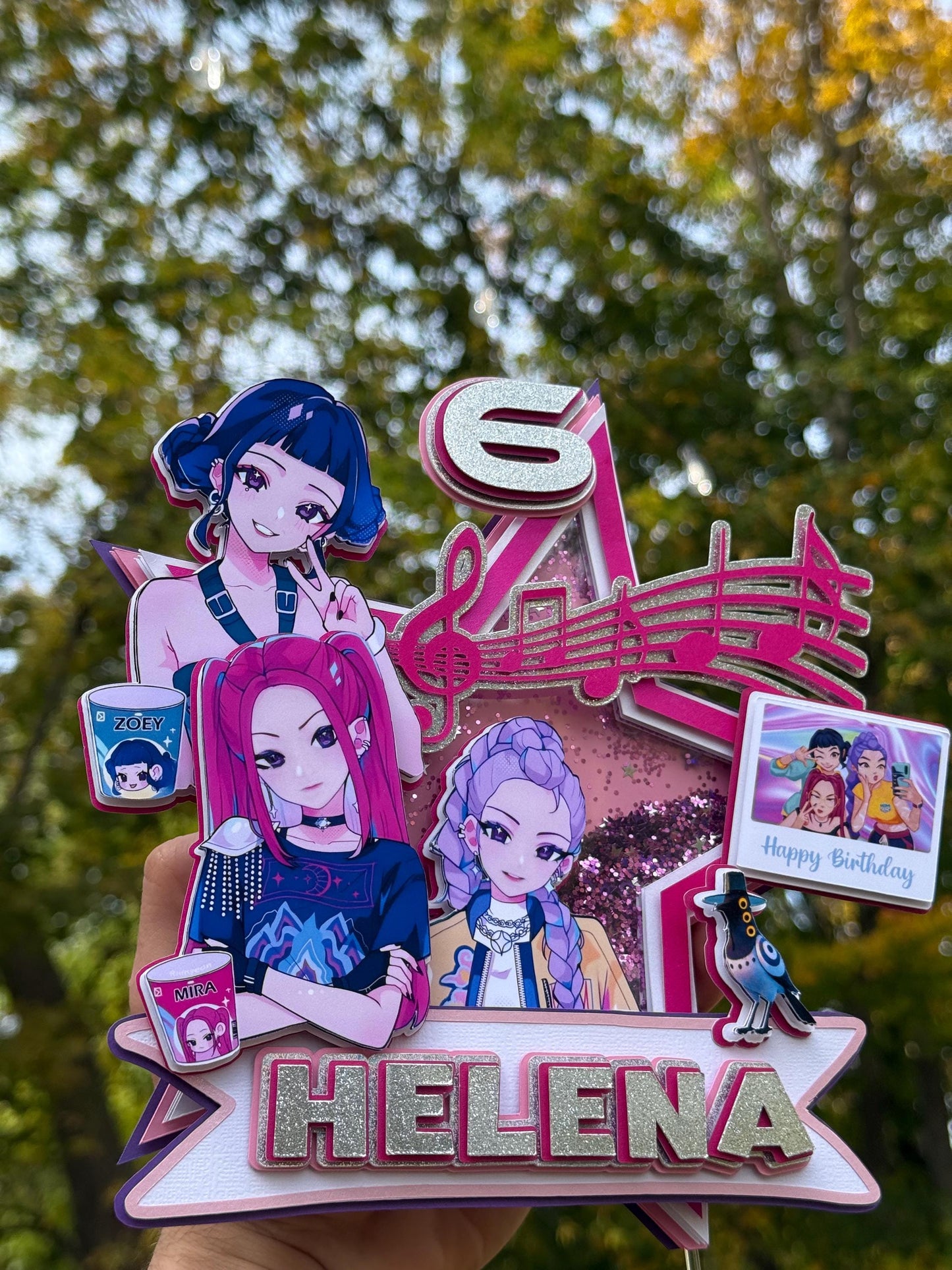 K-Pop Demon Hunters Inspired Birthday Cake Topper - Personalized Trending MUST HAVE Cake Topper