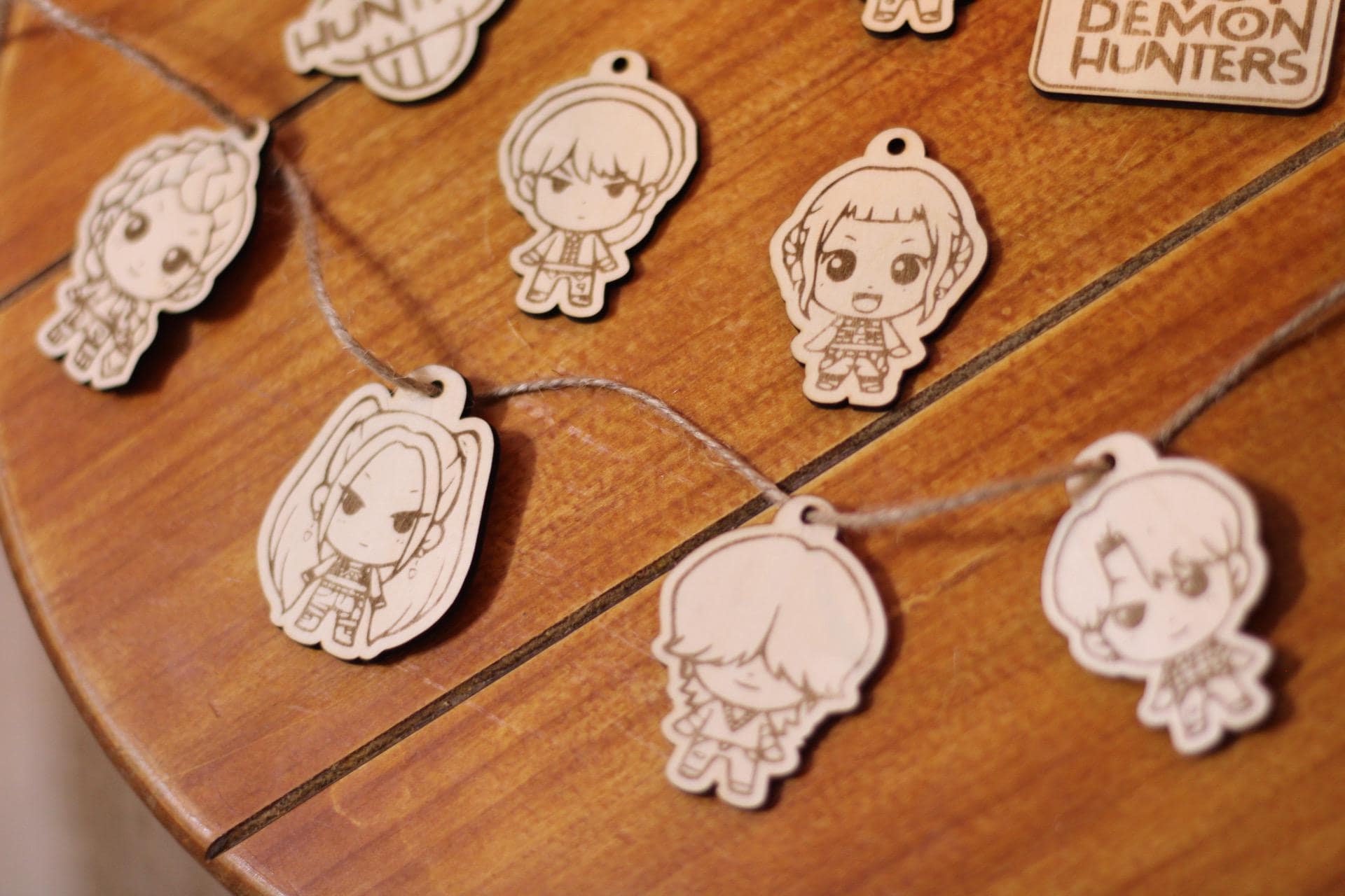 K Pop "Demon Hunters" Huntrix Wooden Engraved Figurines Decorations Trending Must Have Gift