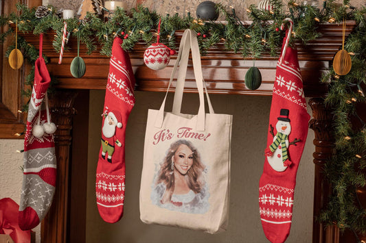 It's TIIIIMEEEE!-Mariah Holiday Christmas Tote-Perfect Gift or Shopping Bag For The Mariah Fans!