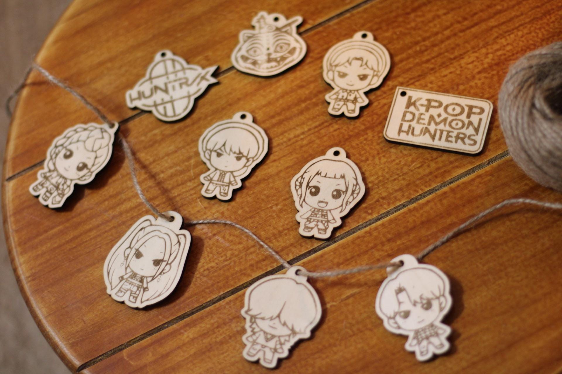 K Pop "Demon Hunters" Huntrix Wooden Engraved Figurines Decorations Trending Must Have Gift