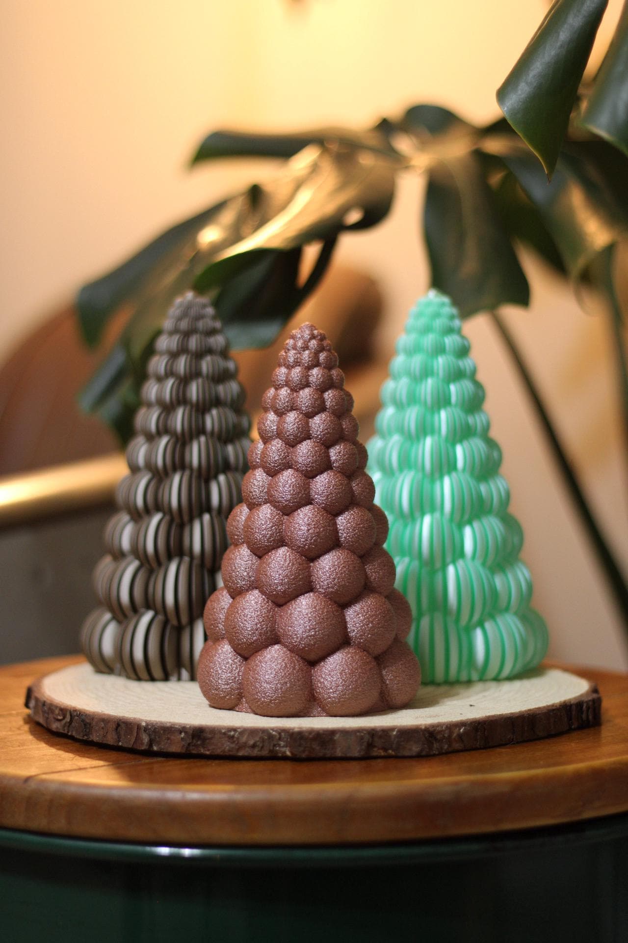 Trio of Trees-Beautiful 3D Printed Christmas Tree Tea Lights. Table/ Desk Ornaments Sugar Plums