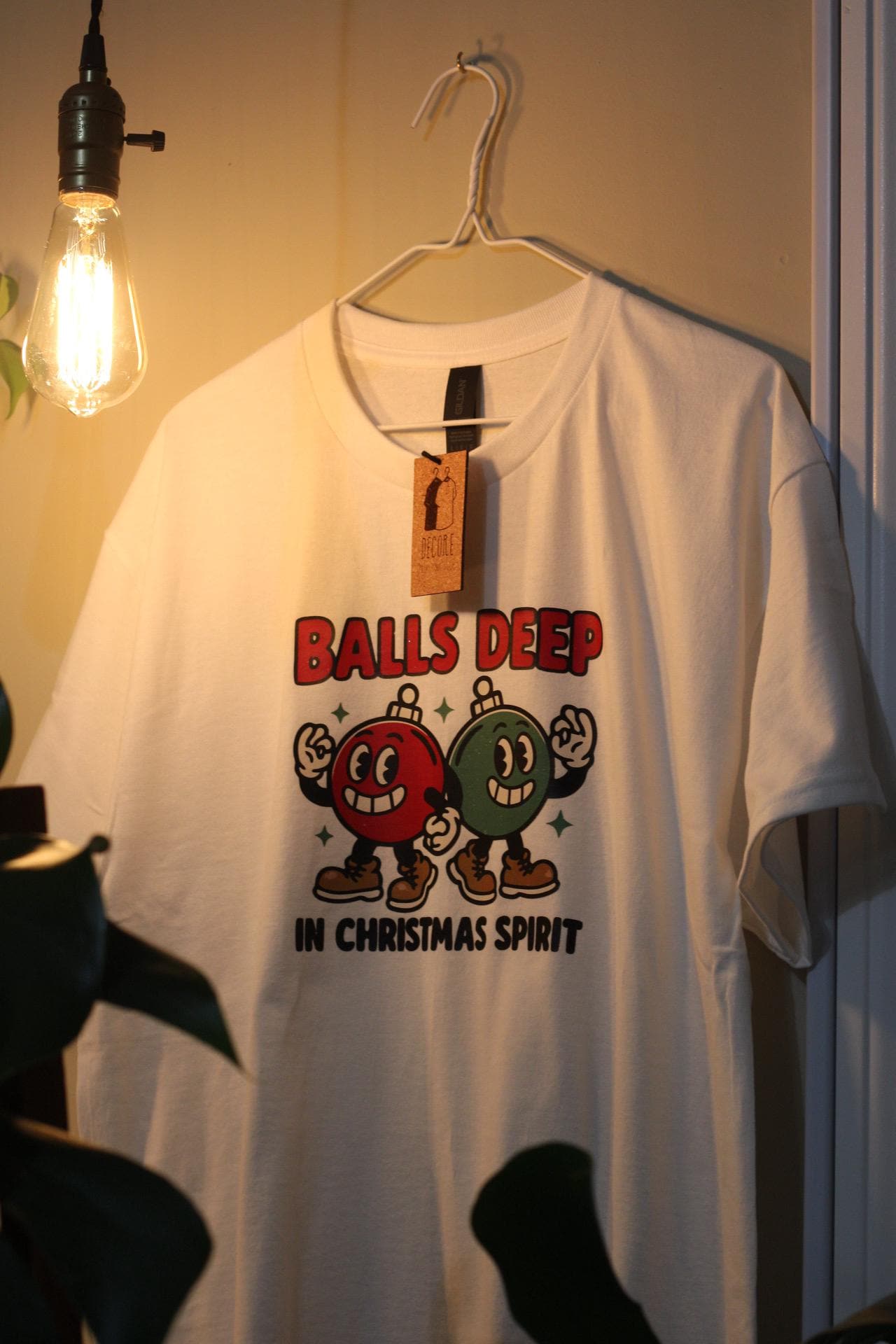 Dark Humor Christmas TShirt-Balls Deep