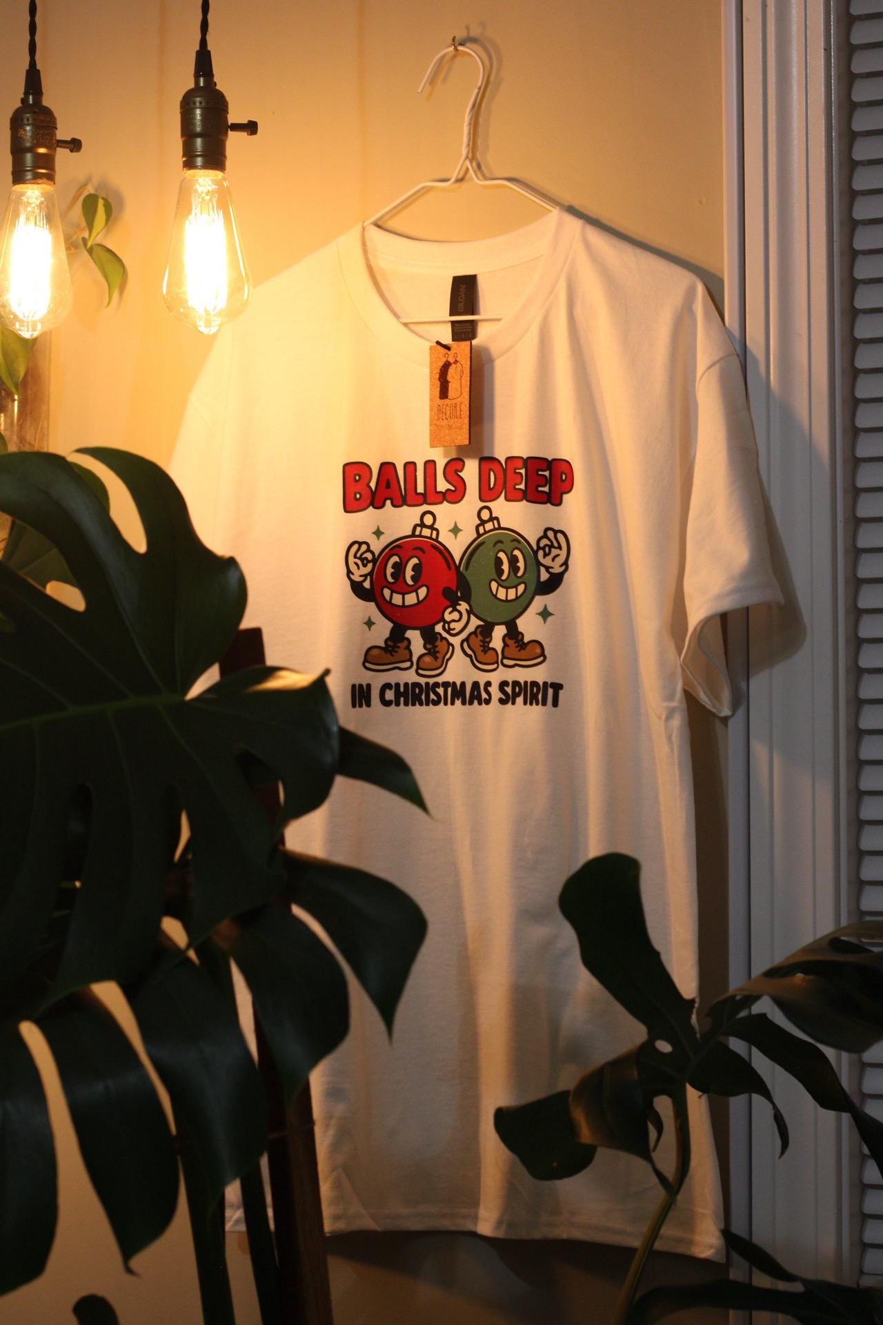 Dark Humor Christmas TShirt-Balls Deep