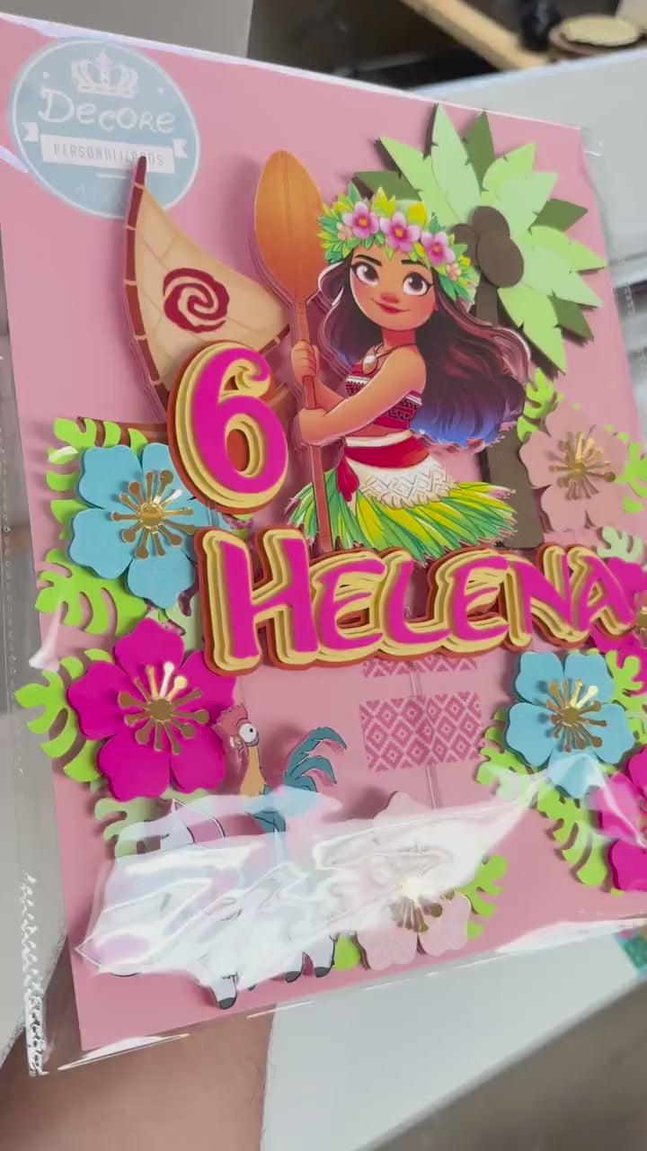 Moana Inspired Personalized Cake Topper Quality Kids Birthday Decore