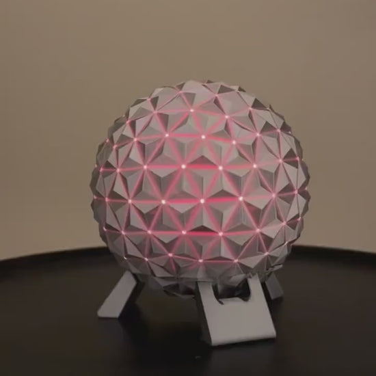 Architectural Geodesic Dome Relaxation Lamp: Multi-Color LED Mood Light inspired by Spaceship Earth